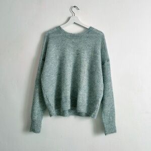 Isabel Marant Étoile Clifton fuzzy mohair loose boxy sweater celadon lagarconne